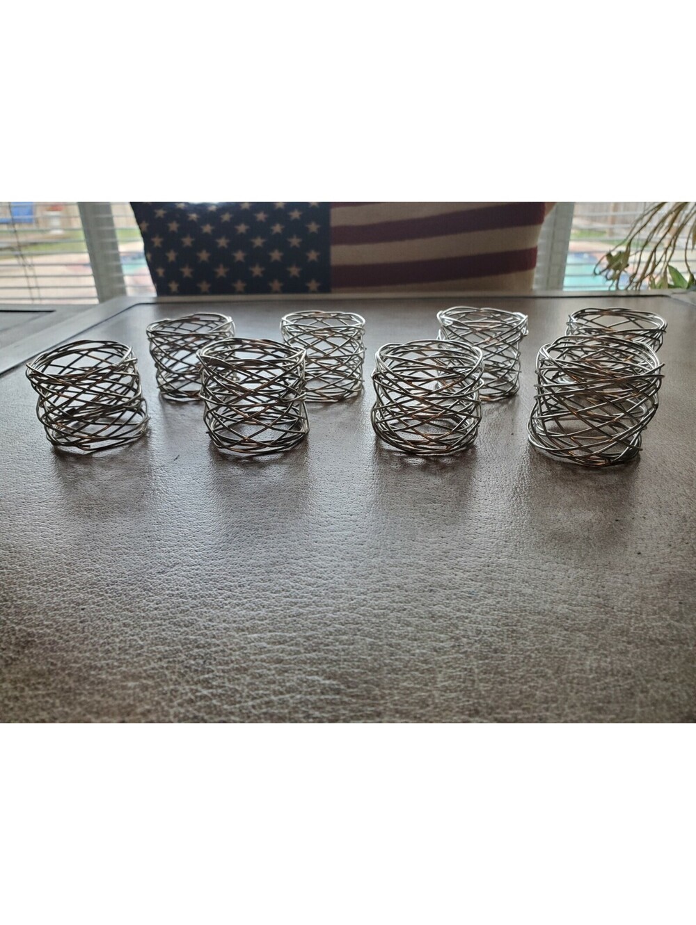 Silver Wire Napkin Rings set of 8